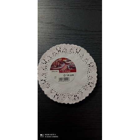 Serwetka papierowa LACES MENU biała fi 14 - 250szt